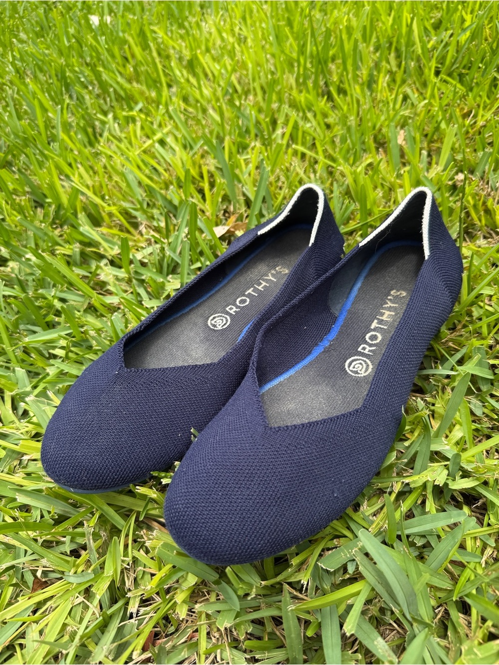 Rothy's Navy Knit Round Toe Ballet Flats Size 10.5